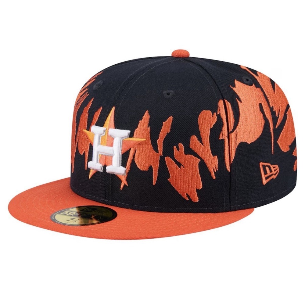 Men's‎ New Era Navy/Orange Houston Astros Retro Pattern 59FIFTY Fitted Hat 7 3/4